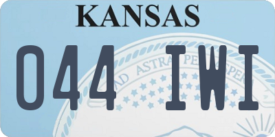 KS license plate 044IWI