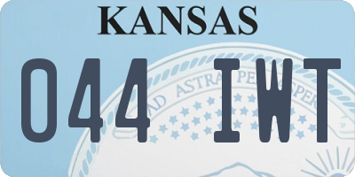 KS license plate 044IWT