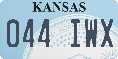 KS license plate 044IWX