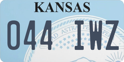 KS license plate 044IWZ
