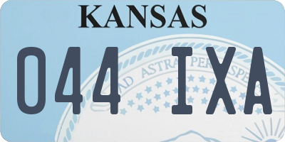 KS license plate 044IXA