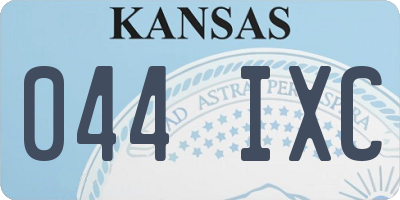 KS license plate 044IXC