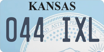 KS license plate 044IXL