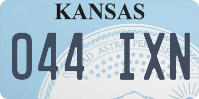KS license plate 044IXN