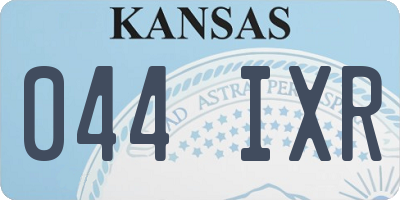 KS license plate 044IXR