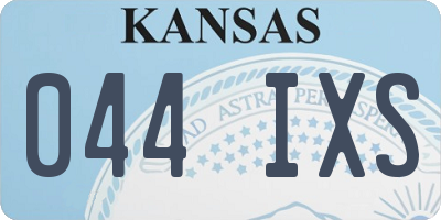 KS license plate 044IXS