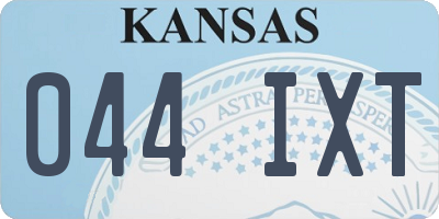 KS license plate 044IXT