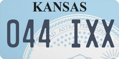 KS license plate 044IXX