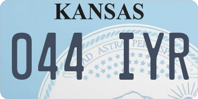 KS license plate 044IYR