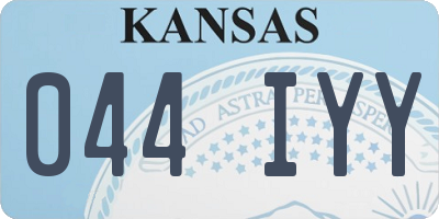 KS license plate 044IYY