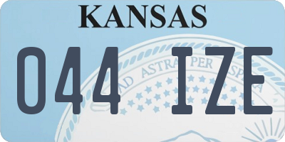 KS license plate 044IZE