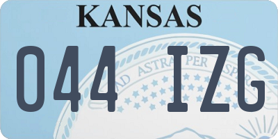 KS license plate 044IZG