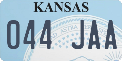 KS license plate 044JAA