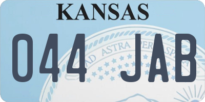 KS license plate 044JAB