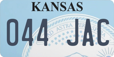 KS license plate 044JAC