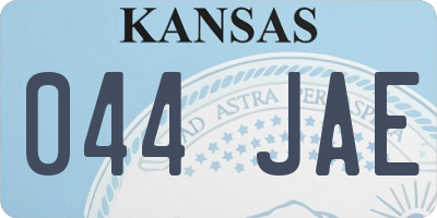 KS license plate 044JAE