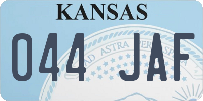 KS license plate 044JAF