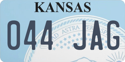 KS license plate 044JAG