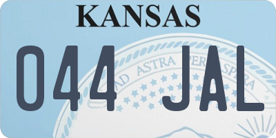 KS license plate 044JAL