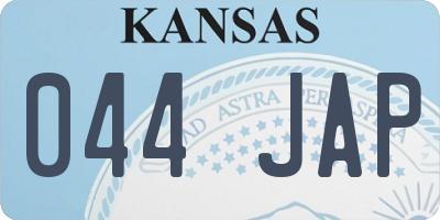 KS license plate 044JAP