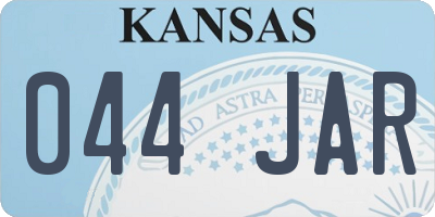 KS license plate 044JAR