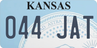 KS license plate 044JAT
