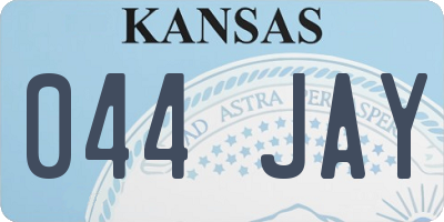 KS license plate 044JAY