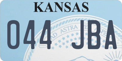KS license plate 044JBA