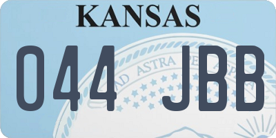 KS license plate 044JBB