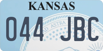 KS license plate 044JBC