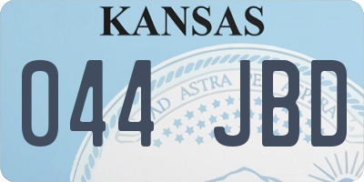 KS license plate 044JBD