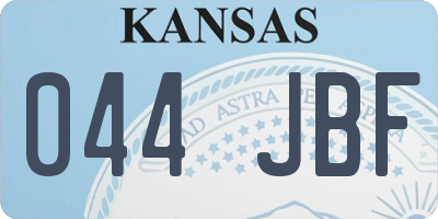 KS license plate 044JBF