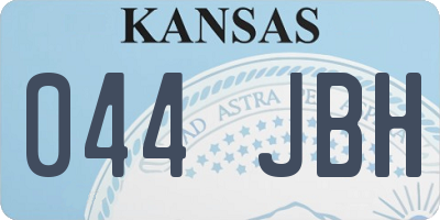 KS license plate 044JBH