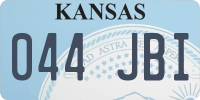 KS license plate 044JBI