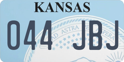 KS license plate 044JBJ