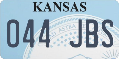 KS license plate 044JBS