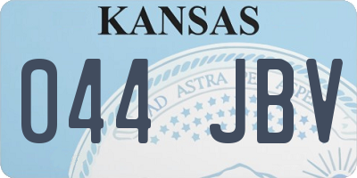 KS license plate 044JBV