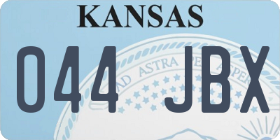 KS license plate 044JBX