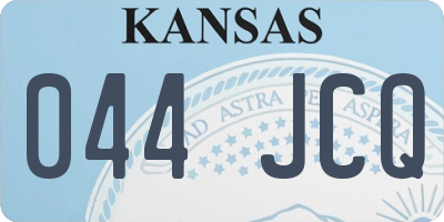 KS license plate 044JCQ