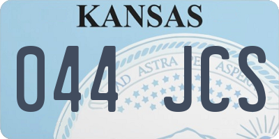 KS license plate 044JCS