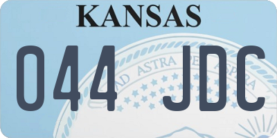 KS license plate 044JDC