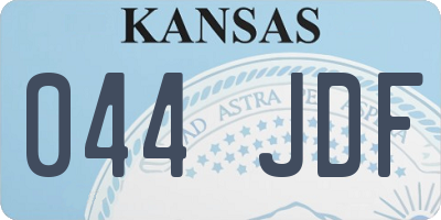 KS license plate 044JDF