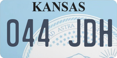 KS license plate 044JDH