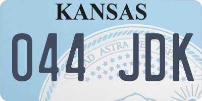 KS license plate 044JDK