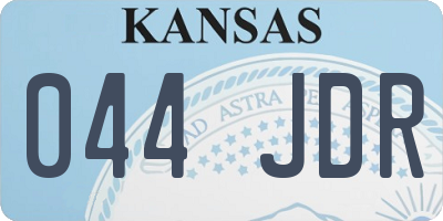 KS license plate 044JDR