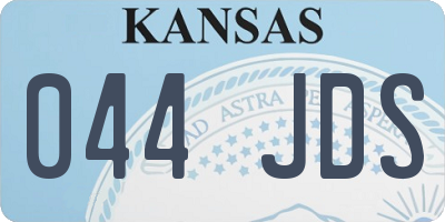 KS license plate 044JDS