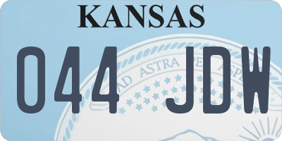 KS license plate 044JDW