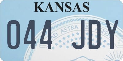 KS license plate 044JDY
