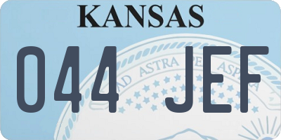 KS license plate 044JEF