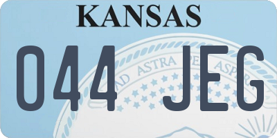 KS license plate 044JEG